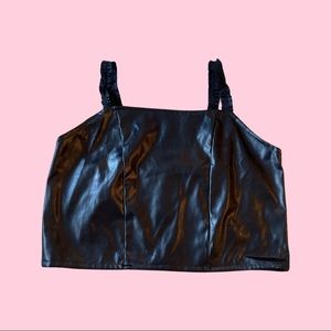 Semi leather crop top